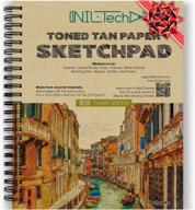 📒 toned tan sketch book – 9x12 inches, 70 sheets, spiral bound drawing paper pad – ideal for kids and adults, fine tooth surface, 107 lb/175gsm logo