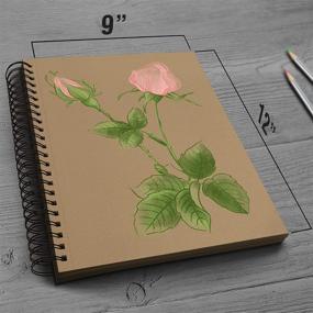 img 1 attached to 📒 Toned Tan Sketch Book – 9x12 Inches, 70 Sheets, Spiral Bound Drawing Paper Pad – Ideal for Kids and Adults, Fine Tooth Surface, 107 lb/175gsm