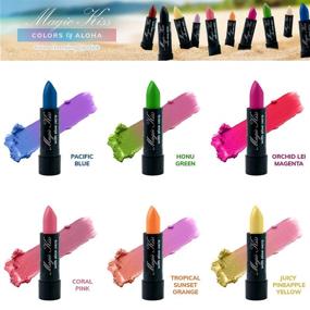 img 2 attached to 💄 Set of 6 Color Changing Aloe Vera Lipsticks: Magic Kiss, Made in USA (Colors of Aloha 1)
