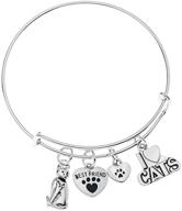 🐾 cat bracelet with kitty cat charm and paw design - pet jewelry for cat lovers logo