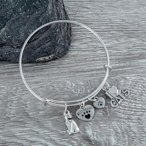 img 2 attached to 🐾 Cat Bracelet with Kitty Cat Charm and Paw Design - Pet Jewelry for Cat Lovers