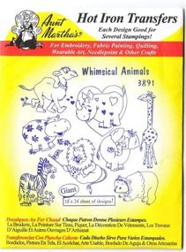 img 1 attached to 🦒 Aunt Martha's Whimsical Animals Hot Iron Embroidery Transfer: Add Playful Charm to Your Creations!