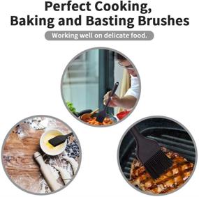 img 2 attached to 🍽️ 4-Pack Silicone Basting Brushes Set - Food Grade Baking Pastry Brush for Sauce, Oil, Butter, Marinades - Heat Resistant BBQ Grill Brushes - Dishwasher Safe Kitchen Cooking Tools