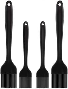 img 4 attached to 🍽️ 4-Pack Silicone Basting Brushes Set - Food Grade Baking Pastry Brush for Sauce, Oil, Butter, Marinades - Heat Resistant BBQ Grill Brushes - Dishwasher Safe Kitchen Cooking Tools