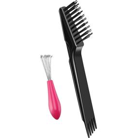 img 4 attached to 💇 Efficient Hair Brush Cleaning Tool - Mini Hair Brush Remover for Home and Salon Use (Pink Plastic Handle Rake)