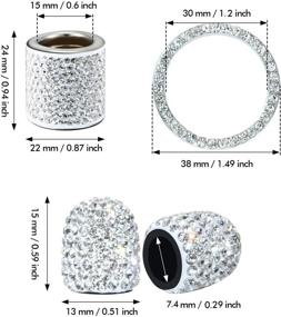 img 3 attached to 💎 Enhance Your Car's Interior with 11 Pieces Crystal Bling Headrest Collar Rings and Rhinestone Decorations - Silver