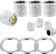 💎 enhance your car's interior with 11 pieces crystal bling headrest collar rings and rhinestone decorations - silver logo