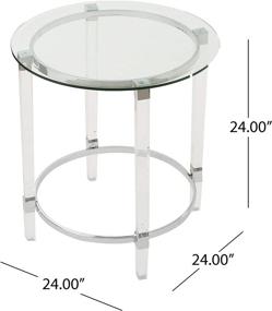 img 1 attached to Stylish and Sleek: Christopher Knight Home Orianna Acrylic and Tempered Glass Circular Side Table, Clear