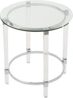 stylish and sleek: christopher knight home orianna acrylic and tempered glass circular side table, clear logo