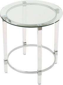 img 4 attached to Stylish and Sleek: Christopher Knight Home Orianna Acrylic and Tempered Glass Circular Side Table, Clear