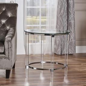 img 2 attached to Stylish and Sleek: Christopher Knight Home Orianna Acrylic and Tempered Glass Circular Side Table, Clear