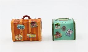 img 1 attached to 🚗 Appletree Design Road Trip Luggage Salt and Pepper Set - 2.38" x 1.75