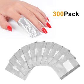 img 3 attached to 💅 Gel Nail Polish Remover Pads - 300Pcs Professional Soak-off Nail Foil Wraps for Easy Home Use (Remover Not Included)