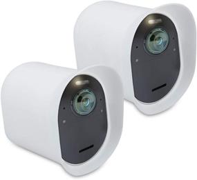 img 4 attached to 📷 kwmobile Set of 2 Silicone Security Camera Covers - Compatible with Arlo Ultra/Arlo Pro 3/Pro 4 - Outdoor CCTV Case, White