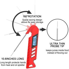 img 3 attached to Enhance Your Cooking Experience: BabyValley Digital Instant Read Meat Thermometer - 🔥 Magnetic, Waterproof, Backlight, and Accurate Measurement for BBQ, Grill, Smoker, Kitchen, and More!