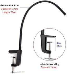 img 2 attached to 📷 Etubby Adjustable 27&Gooseneck Desktop Webcam Stand Holder - Flexible Jaw Camera Desk Clamp Mount for Logitech Webcams C925e, C922x, C922, C930e, C930, C920, C615 and More (1/4" Threaded) - Sturdy and Versatile Webcam Mount Solution for Flexible Positioning