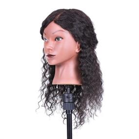 img 2 attached to Anself Cosmetology Mannequin Head for Effective Hair Styling and Braiding Training - Perfect Hairdressing Practice Dummy Head (03#)