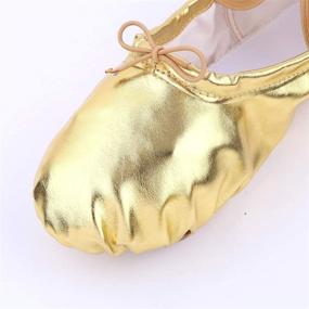 img 2 attached to 🩰 Nexete Ballet Shoes: Stylish Split-Sole Slipper Flats for Toddlers, Girls, and Women in Glittering Gold, Silver, and Pink