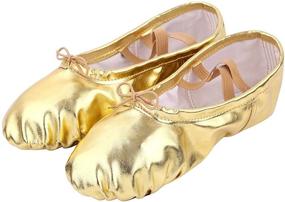 img 3 attached to 🩰 Nexete Ballet Shoes: Stylish Split-Sole Slipper Flats for Toddlers, Girls, and Women in Glittering Gold, Silver, and Pink