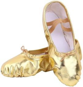 img 4 attached to 🩰 Nexete Ballet Shoes: Stylish Split-Sole Slipper Flats for Toddlers, Girls, and Women in Glittering Gold, Silver, and Pink