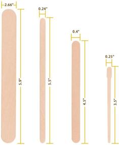 img 3 attached to 🔪 Whaline 500-Piece Assorted Wax Spatulas and Applicator Sticks, 4 Different Styles, Perfect for Wood Craft, Large, Medium, Small Sizes