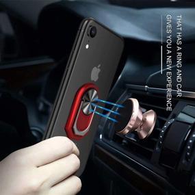 img 1 attached to 📱 Cmeka Finger Ring Stand: Universal Cell Phone Holder & Magnetic Car Mount Grip - Gray, Compatible with iPhone/Samsung Galaxy/Sony/Android Smartphones