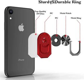 img 2 attached to 📱 Cmeka Finger Ring Stand: Universal Cell Phone Holder & Magnetic Car Mount Grip - Gray, Compatible with iPhone/Samsung Galaxy/Sony/Android Smartphones