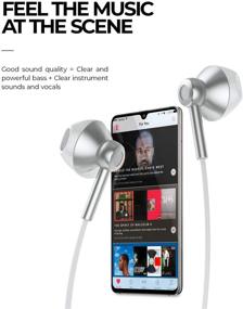 img 1 attached to 🎧 Silver/White Quad Dynamic Drivers Air-Flow Hi-Res Extra Bass Headphones Noise Isolating Wired Earbuds with Microphone and Volume Control – Lightweight 3.5mm In-Ear Headphones