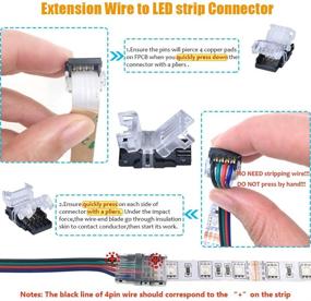 img 1 attached to Complete 32.8ft LED Light Strip Connectors Kit: Extension Cable, Corner & T Shape 🔌 Connectors, Jumper & Wire Quick Connector, Mounting Clips - For 5050 RGB LED Strip Light