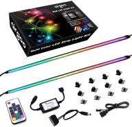 💻 pc neon rgb led strip kit - vibrant rgb led strip lights with multi-function remote for computer tower - includes sata power cable and 12 strong magnetic brackets logo