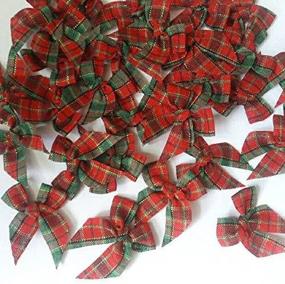 img 2 attached to 🎀 Set of 100 Red and Green Ribbon Bows for Christmas Crafts, Party Decorations