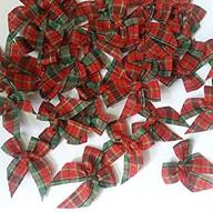 🎀 set of 100 red and green ribbon bows for christmas crafts, party decorations logo