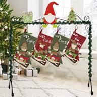 forup christmas stocking holder stand hangers: festive display for christmas gnome stockings logo