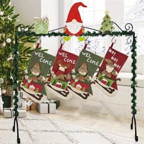img 4 attached to FORUP Christmas Stocking Holder Stand Hangers: Festive Display for Christmas Gnome Stockings