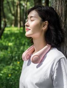 img 3 attached to 🌬️ JISULIFE Neck Fan: Bladeless, 3 Speeds Wearable Personal Fan - Pink (2021 Version)