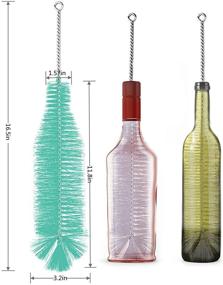 img 3 attached to Green Bottle Brush for Efficiently Cleaning Narrow Neck Wine Bottles, Beer Bottles, Soda Bottles, Spray Bottles, Long Cups, Mugs, Large Volume Cylinders