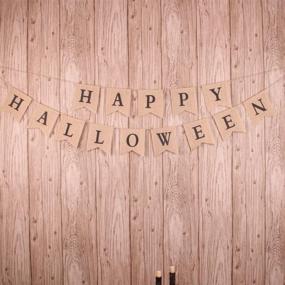 img 4 attached to 🎃 Halloween Burlap Banner by Junxia - Perfect Decoration for a Happy Halloween