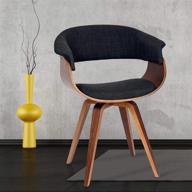 кресло armen living summer: ткань цвета уголь & отделка из орехового дерева, размеры 31x25x22 дюйма логотип