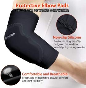 img 2 attached to 🎾 Adjustable Elbow Support Compression Sleeves | BenKen Brace for Tennis Elbow, Golfers Elbow, Tendonitis, and Arthritis Pain Relief