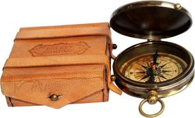 img 4 attached to Engraved Antiquated MAH Robert Frost Poem Camping Compass for 🧭 Boys and Graduation Gifts – Inspirational, Sentimental Brass Compass with Case (C-3240)