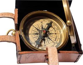 img 3 attached to Engraved Antiquated MAH Robert Frost Poem Camping Compass for 🧭 Boys and Graduation Gifts – Inspirational, Sentimental Brass Compass with Case (C-3240)