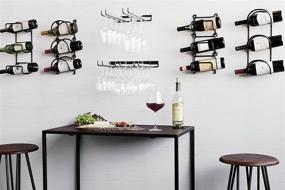 img 3 attached to 🍷 Rustic Wall Mount Wine Rack Set of 4 - Wrought Iron Bottle Storage Organizer for Home Decor - Wallniture