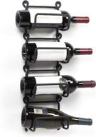 🍷 rustic wall mount wine rack set of 4 - wrought iron bottle storage organizer for home decor - wallniture логотип