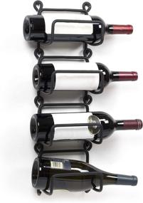 img 4 attached to 🍷 Rustic Wall Mount Wine Rack Set of 4 - Wrought Iron Bottle Storage Organizer for Home Decor - Wallniture