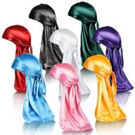 🧢 yezey 8-piece silk durag set, silky durags for men and women waves, satin durag with extended tails, breathable doo rags with wide straps logo