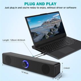 img 2 attached to 🔊 2021 USB Powered Computer Speakers: Wired Stereo Desktop Speakers for PC, Laptop, Cellphone