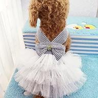 👗 celestte pet clothes: cute tutu dog dresses with striped mesh for puppy dog princesses logo