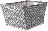 📦 dii collapsible polyester trapezoid storage basket for home organization - office, bedroom, closet, toys | x-large (22x15x13") - gray lattice logo