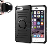 📱 caserbay] neoprene armband phone case for iphone 8 plus & 7 plus 5.5" - detachable rugged rubber hard shell | dual layer heavy duty with wristband (rose gold, iphone 7 plus 5.5") logo