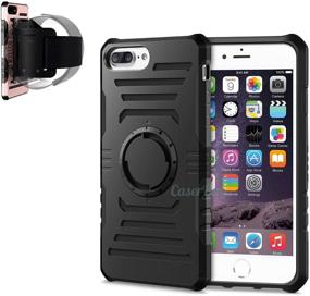 img 4 attached to 📱 CaserBay] Neoprene Armband Phone Case for iPhone 8 Plus & 7 Plus 5.5" - Detachable Rugged Rubber Hard Shell | Dual Layer Heavy Duty with Wristband (Rose Gold, iPhone 7 Plus 5.5")